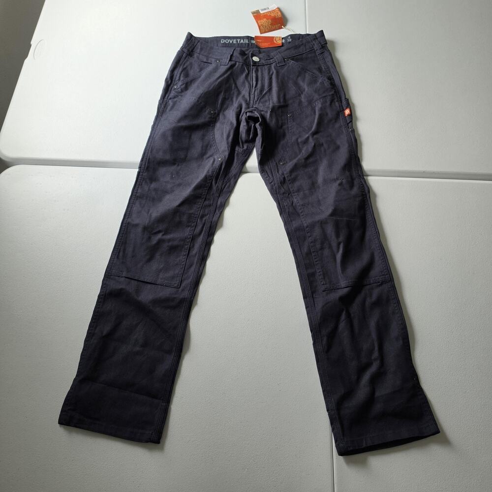 Dovetail Workwear Anna Taskpant Pants Womens 4 Blue Mid Rise Straight Cargo